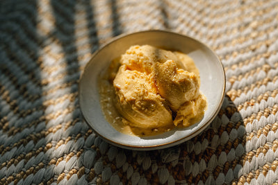 Welcome spring – Mango-Zitronen-Nicecream mit Proteinpulver