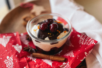 Kirsch-Glühwein-Dessert zu Weihnachten